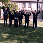 James and Groomsmen Jumping, 2001